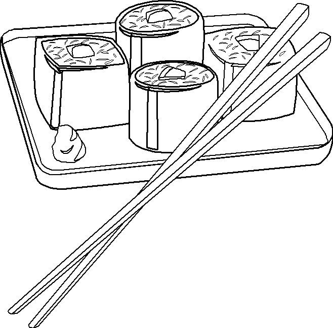 Раскраска на тему японской кухни