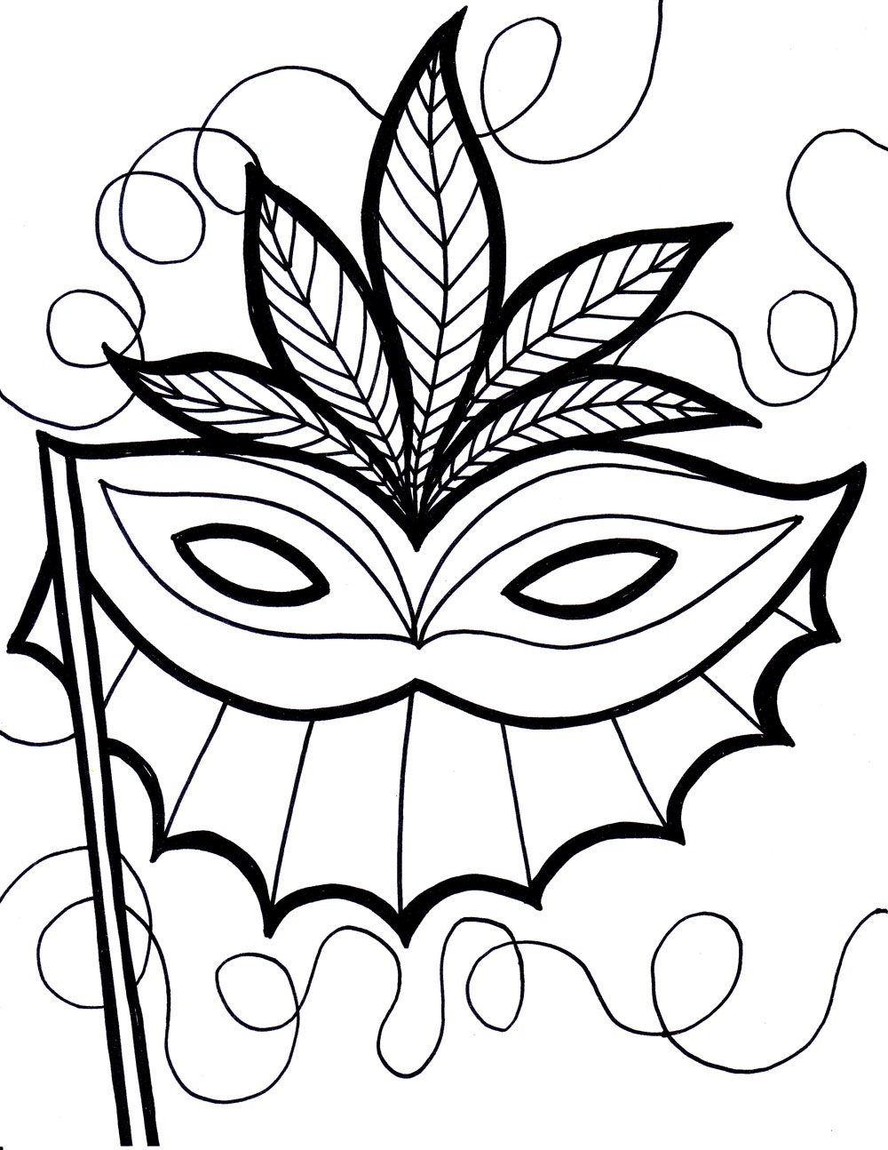 Карнавальная маска для раскраски (маска)