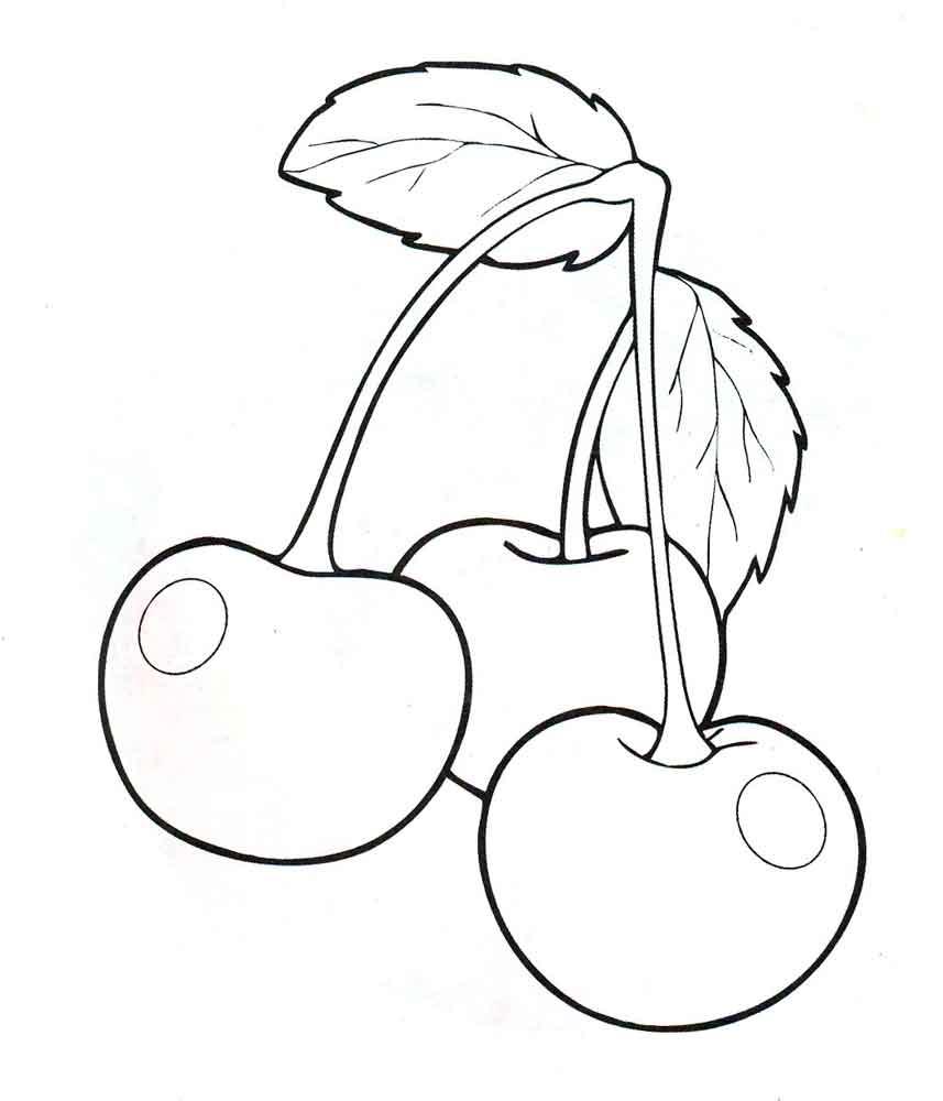 Раскраска вишня для детей (вишня, развивающие)