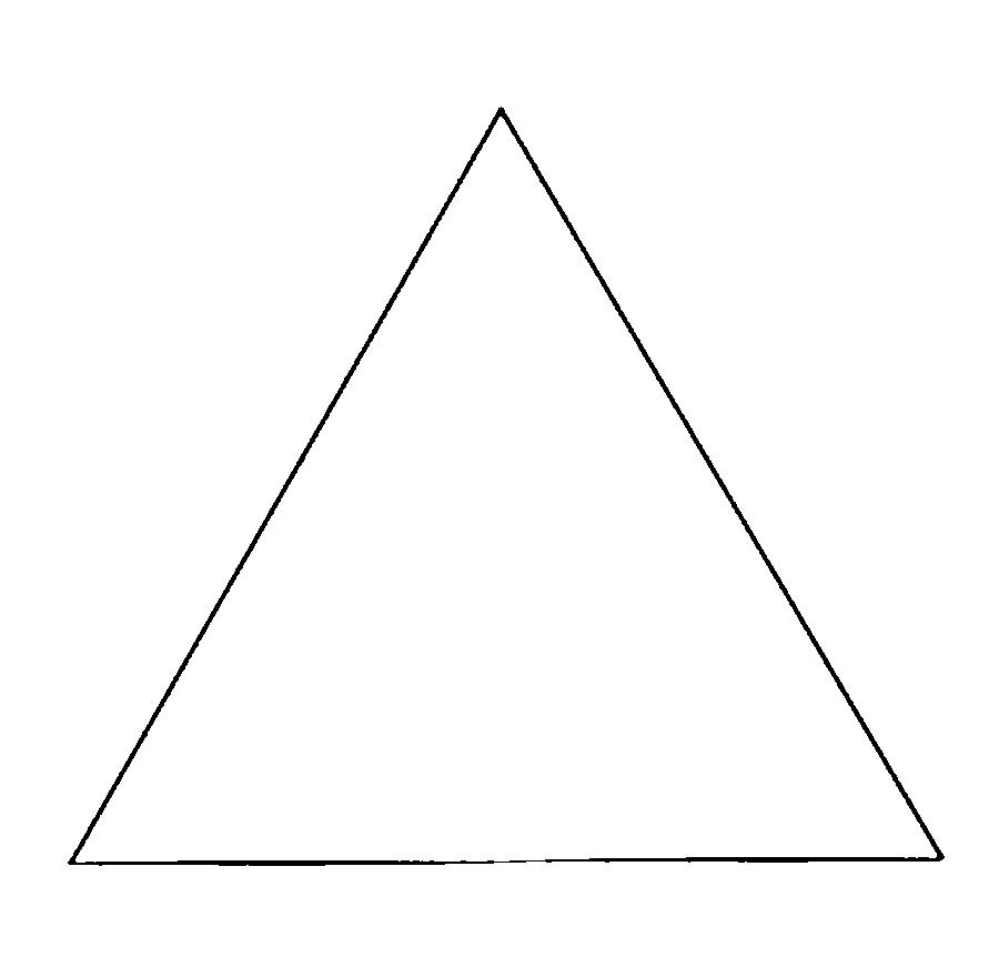 Раскраска с геометрическими треугольниками для вырезания из бумаги (геометрические, треугольник)