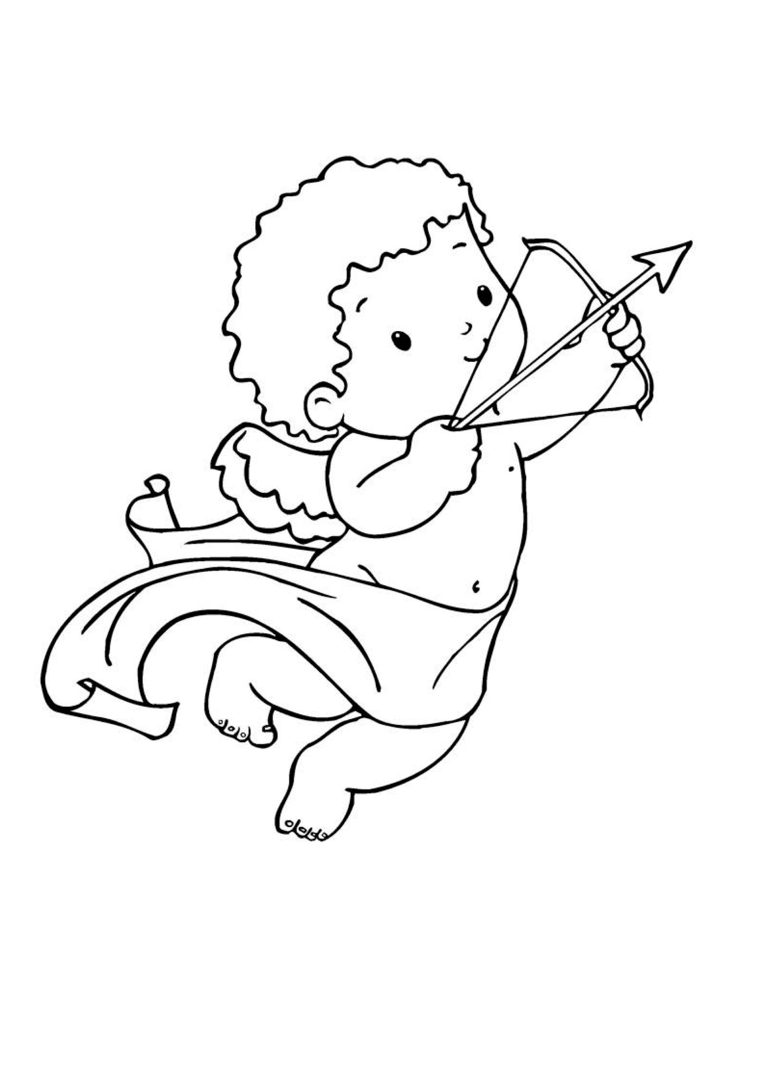 Раскраска с изображением Амура и его стрел