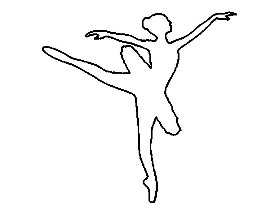Раскраска контуры балерина выкройка для вырезания из бумаги (балерина)