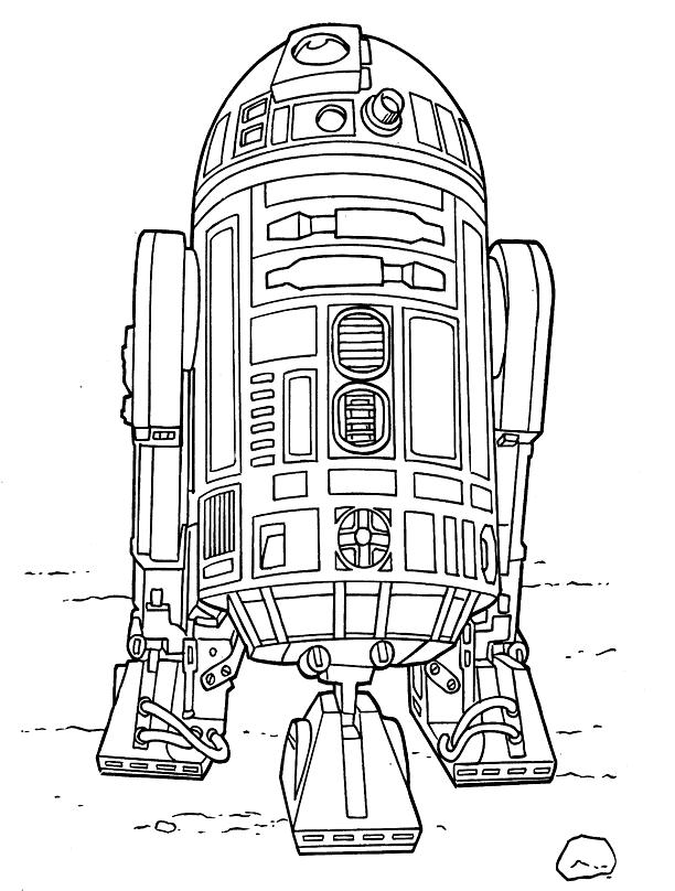 Раскраска астроробота R2D2 из звездных войн (астроробот, лукас)