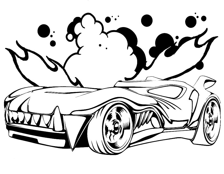 Раскраска с изображением гонщика на машине