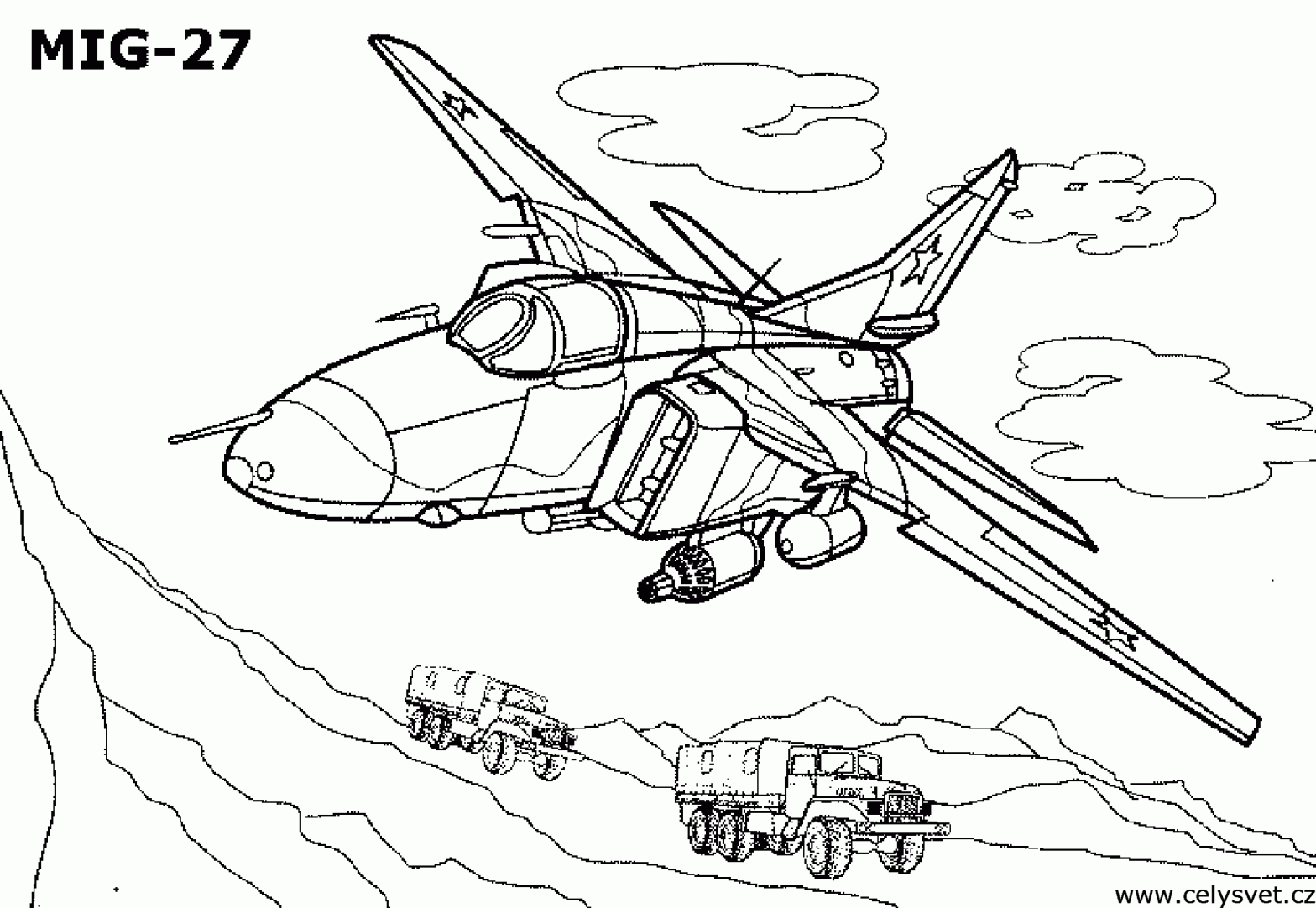 Раскраска военного самолета для мальчиков (военные, самолеты)