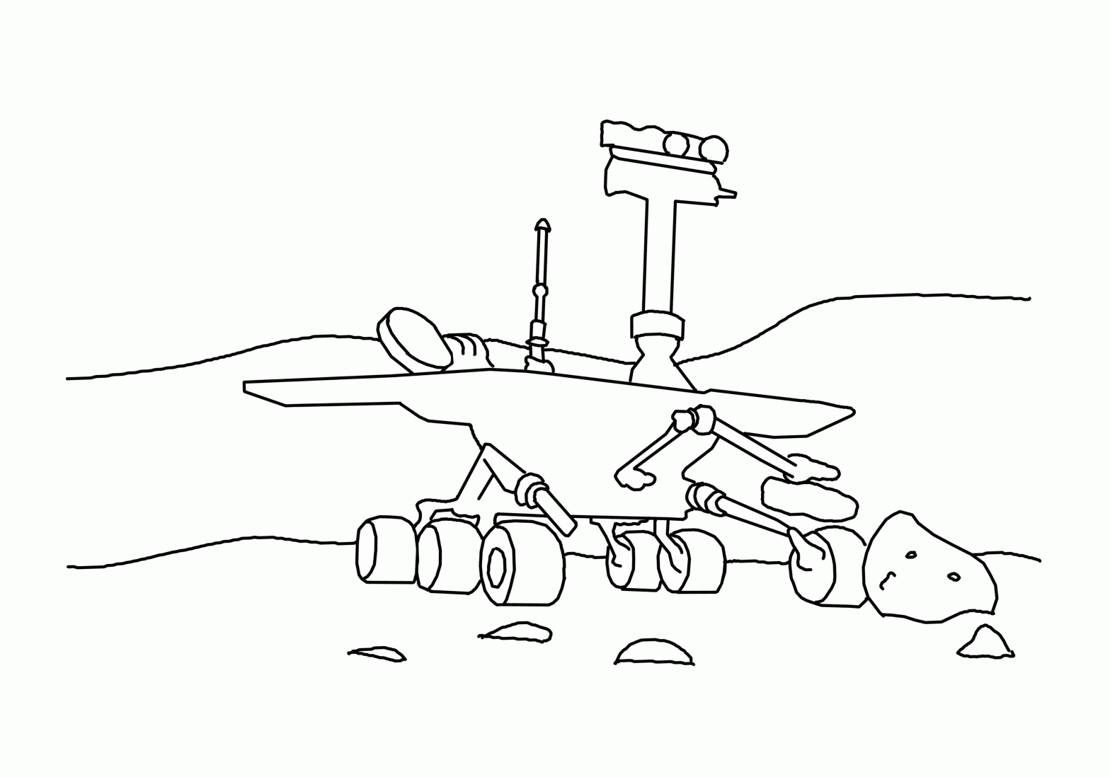 Раскраска космического корабля для мальчиков и девочек (Марсоходы, Развивающие)