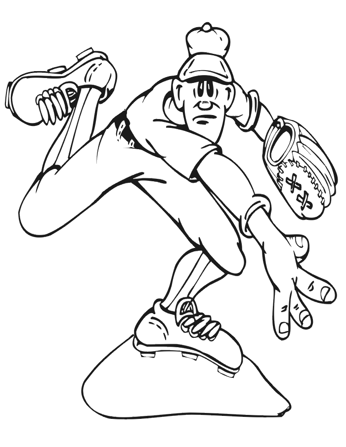 Раскраска про бейсбол для мальчиков (бейсбол)