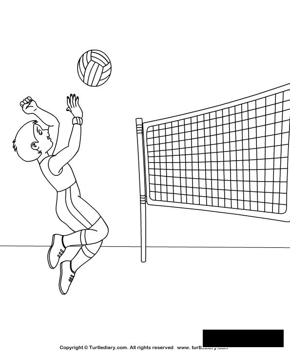 Раскраска Волейбол - детская картинка на тему волейбола для раскрашивания (волейбол)