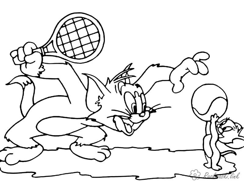 Раскраски Теннис - забавные картинки с теннисистами и мячами для развития моторики рук (теннис)