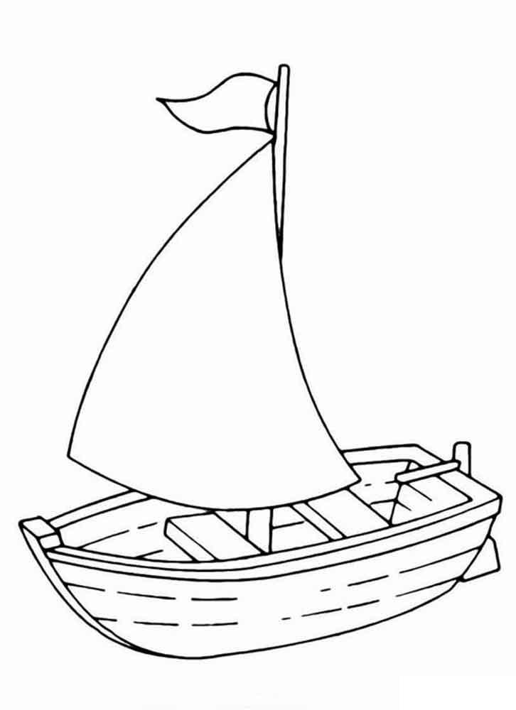 Раскраска лодки с парусом (лодка)