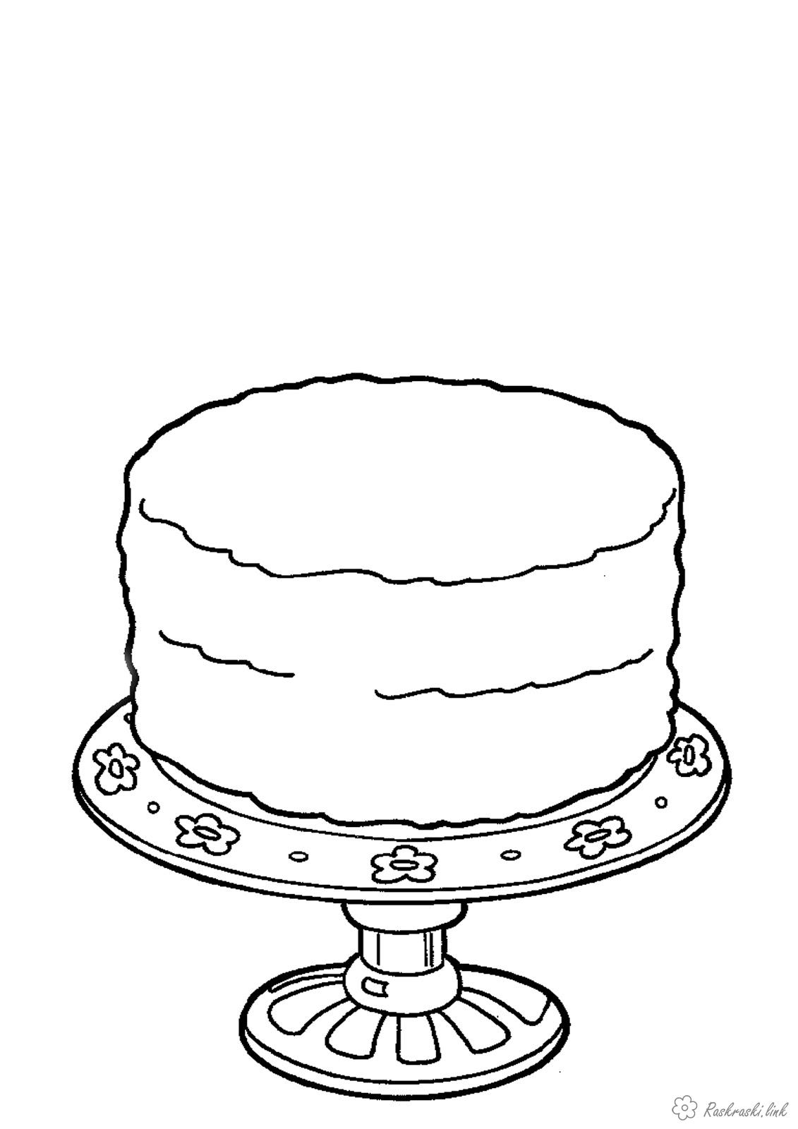 Раскраски Торты и пирожные - категория Праздники (торты, пирожные, сладости)