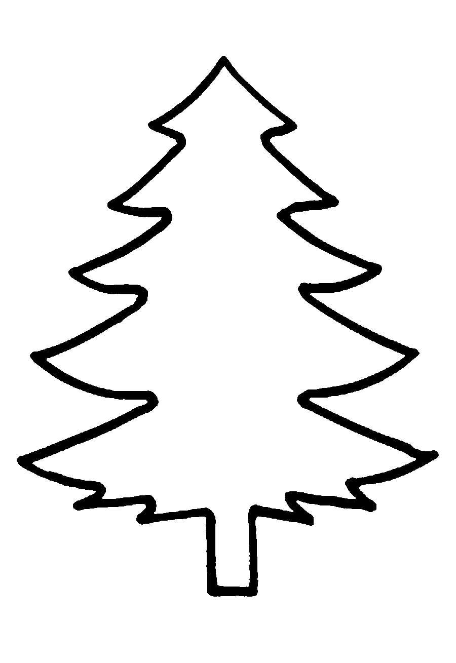 Раскраски Новогодняя елка шаблон для вырезания из бумаги (елка)