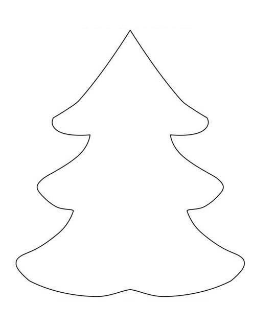 Раскраски Новогодняя елка шаблон для вырезания из бумаги (елка, шаблон)