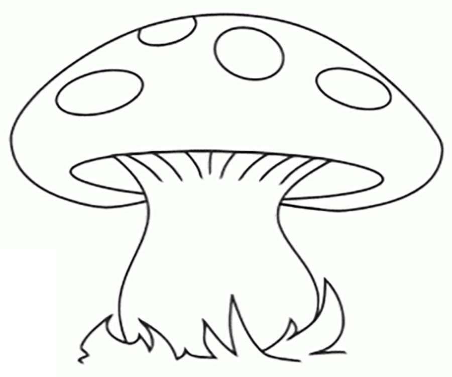 Раскраски шаблон гриба для детей