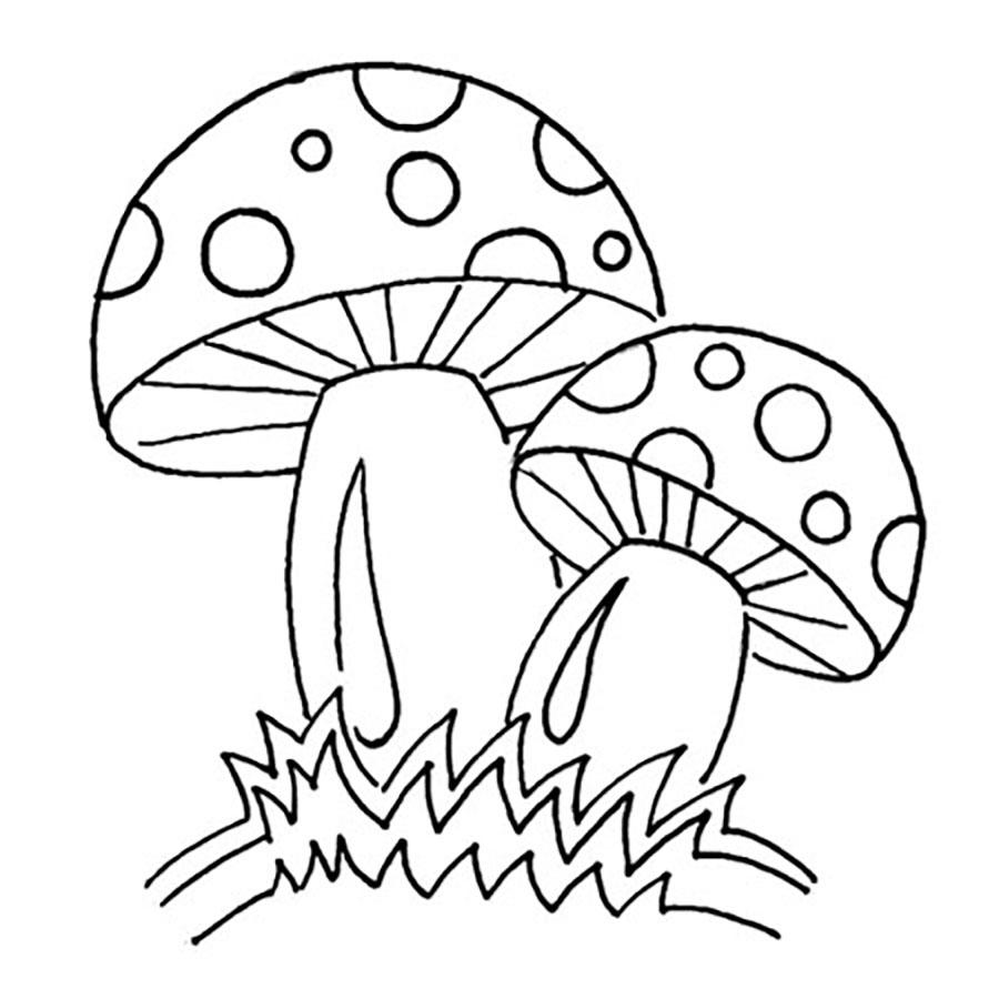 Раскраски шаблон гриба для развития творческих способностей детей (шаблон)