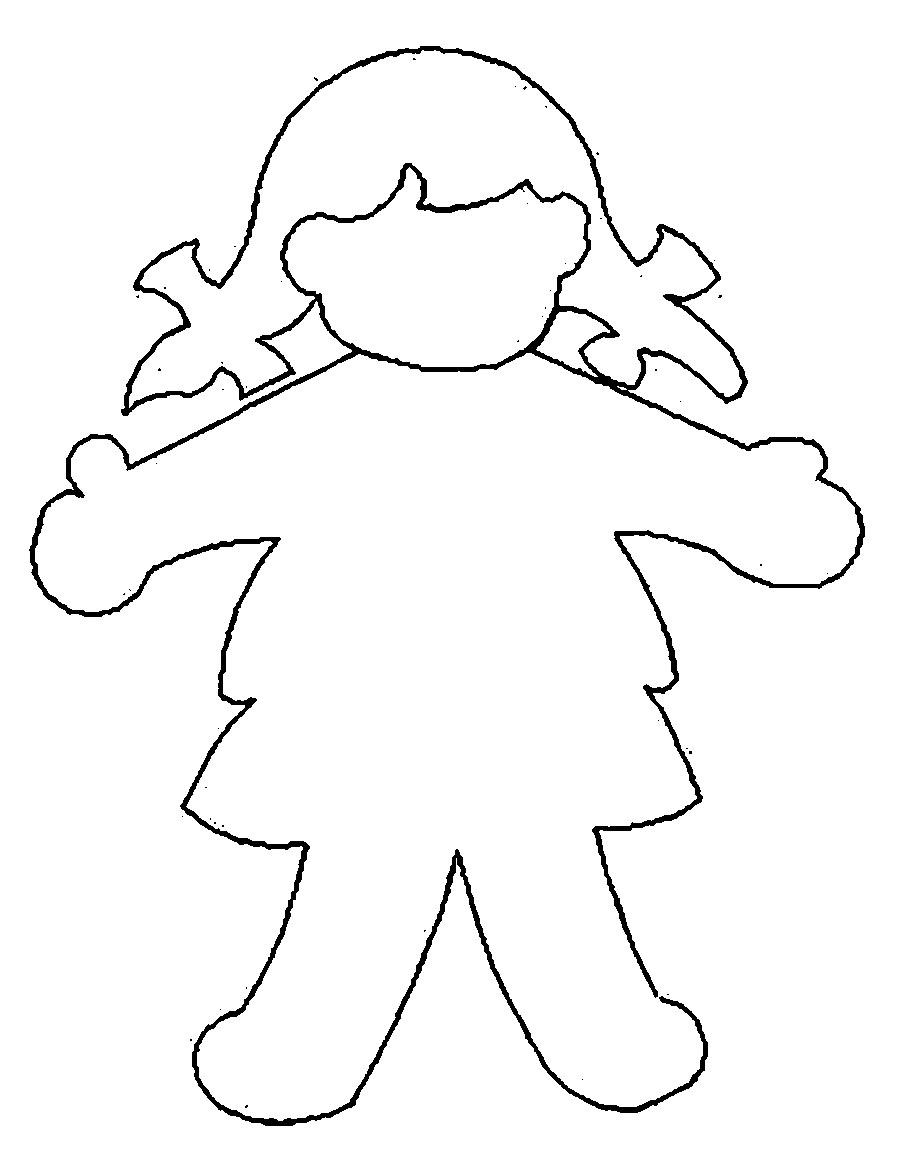 Раскраски шаблон человека для развития детского творчества (шаблон)