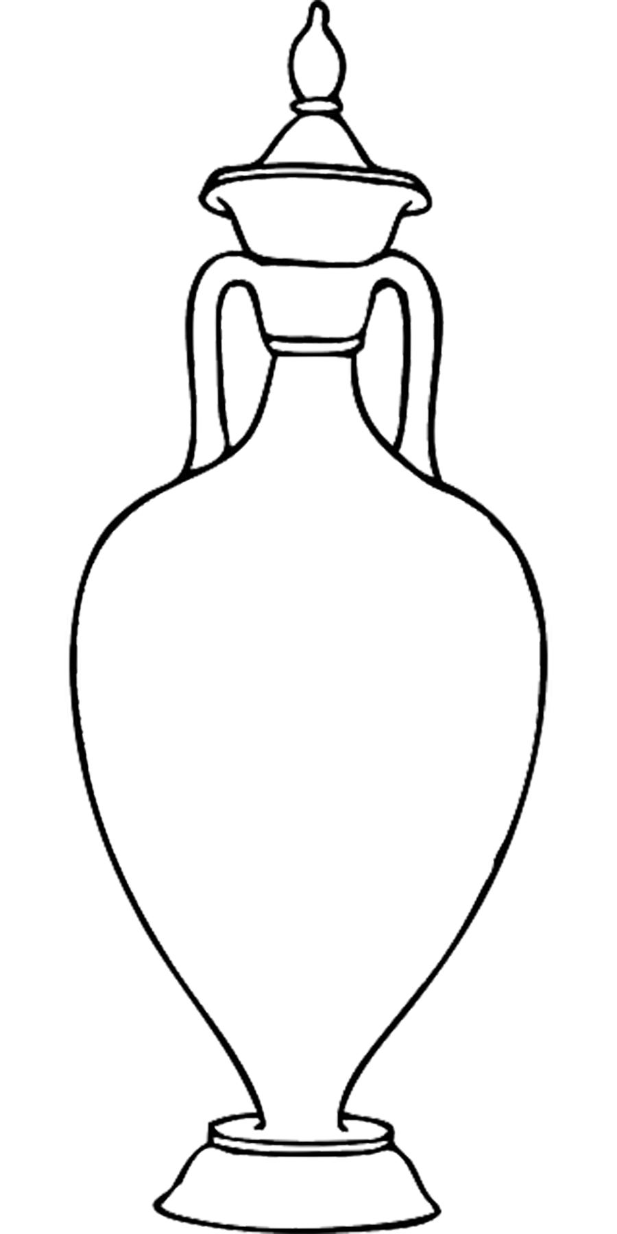 Раскраски шаблон вазы (шаблон, ваза)