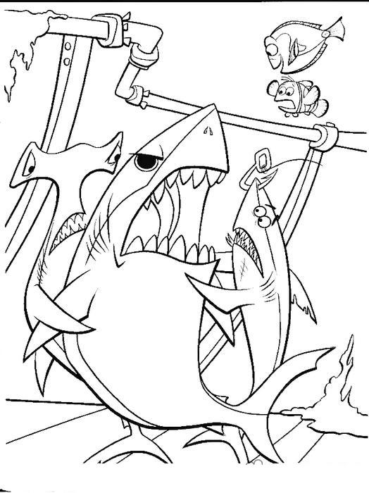 Раскраска с акулой для мальчиков бесплатно (акулы)