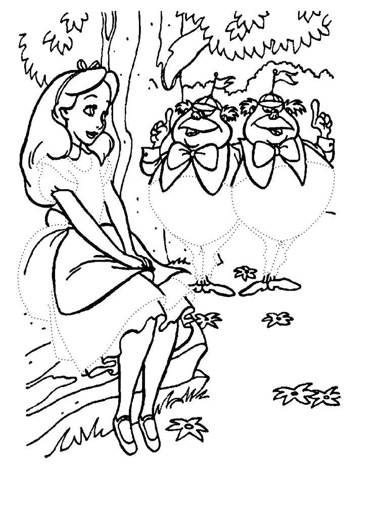Раскраски из мультфильма Алиса в Зазеркалье (Алиса)