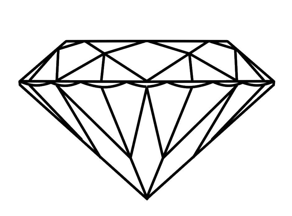 Раскраска кольцо алмаз, грани для детей (кольцо, алмаз, грани)