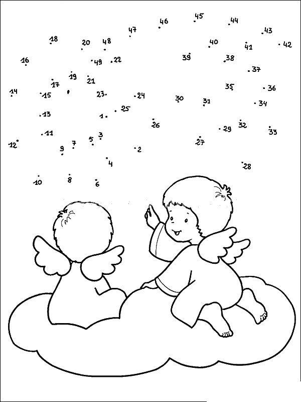 Раскраска церкви с ангелами для детей (церковь, ангелы, праздники)