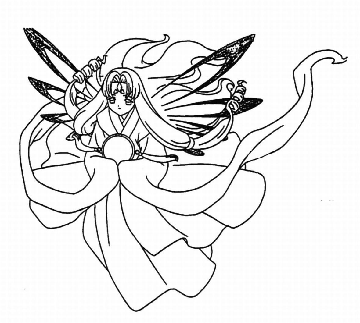 Раскраска аниме девушки в пышном платье для мальчиков (девушка, изображение, платье)