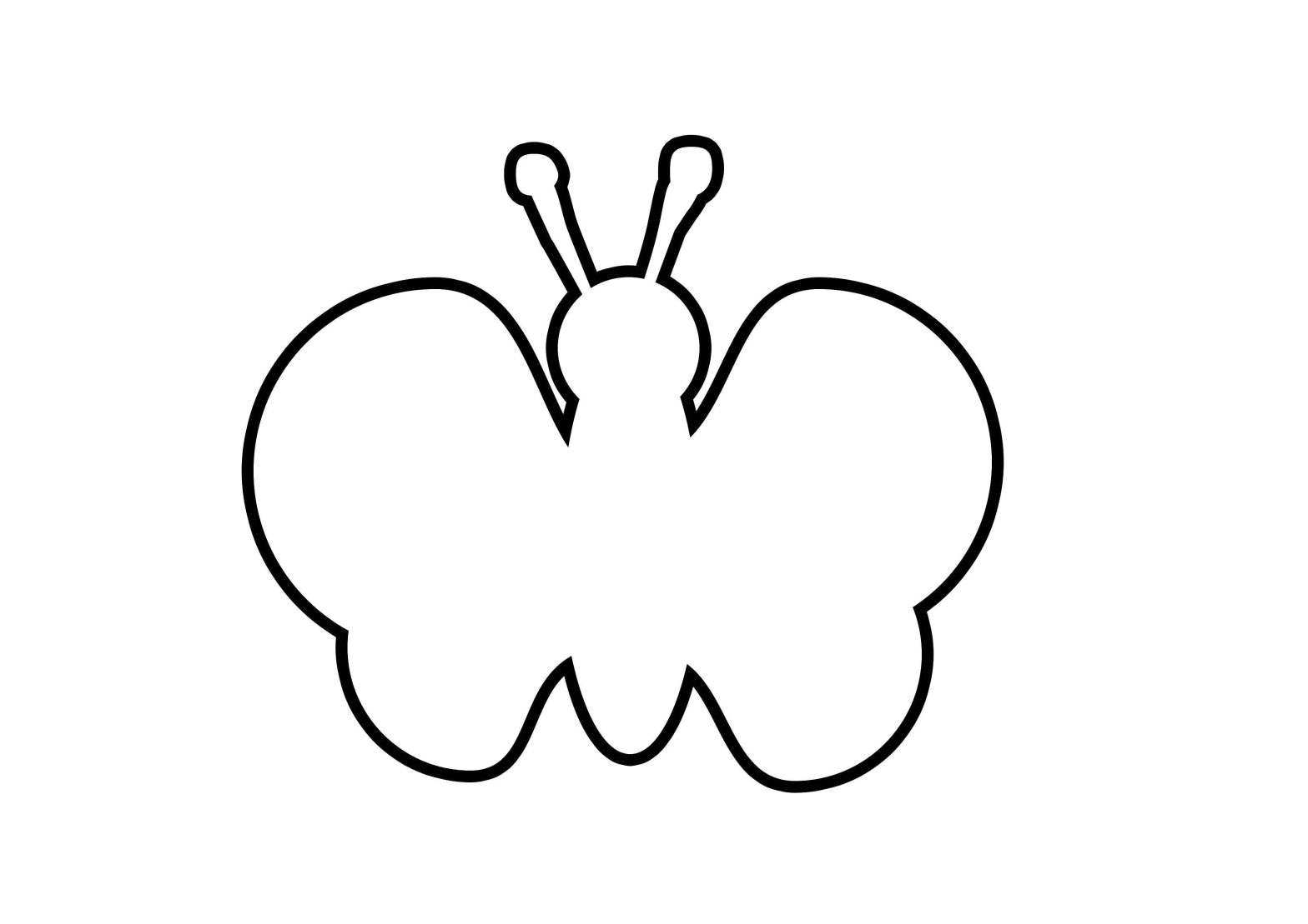 Контур бабочки для вырезания и раскраски (контуры, шаблоны)
