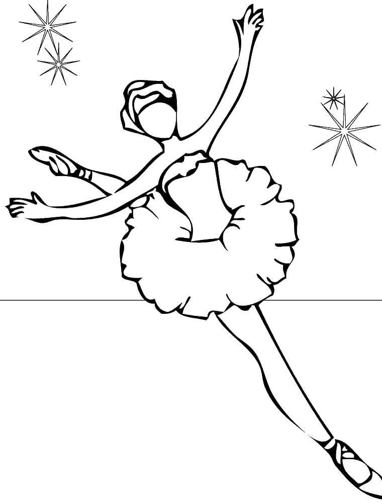 Раскраска балерина (танцы)