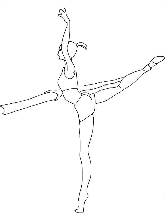 Раскраска на тему гимнастики балерины (гимнастика, балерины)