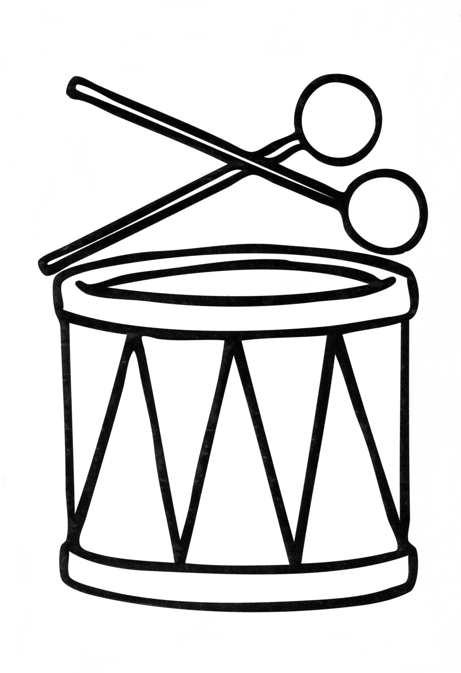 Раскраска для девочек с барабаном (девочки, барабан)