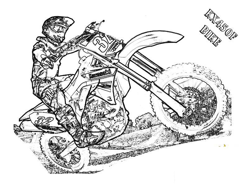 Раскраски для мальчиков на тему мотоциклов и гонок в песке (гонки)
