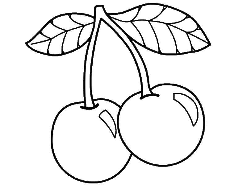 Раскраска Ягоды и вишня для детей (вишня)