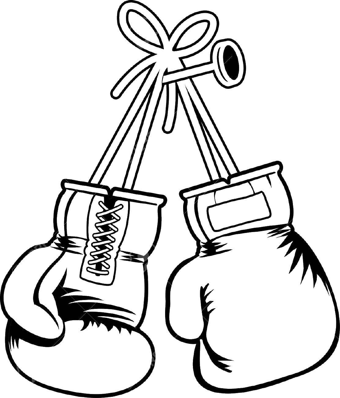 Раскраска бокс перчаток для детей (бокс, перчатки, изображения)