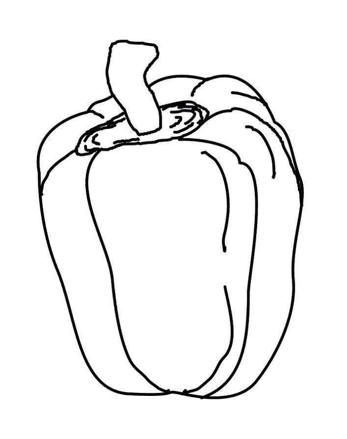 Раскраска овощей перца для детей (перец)