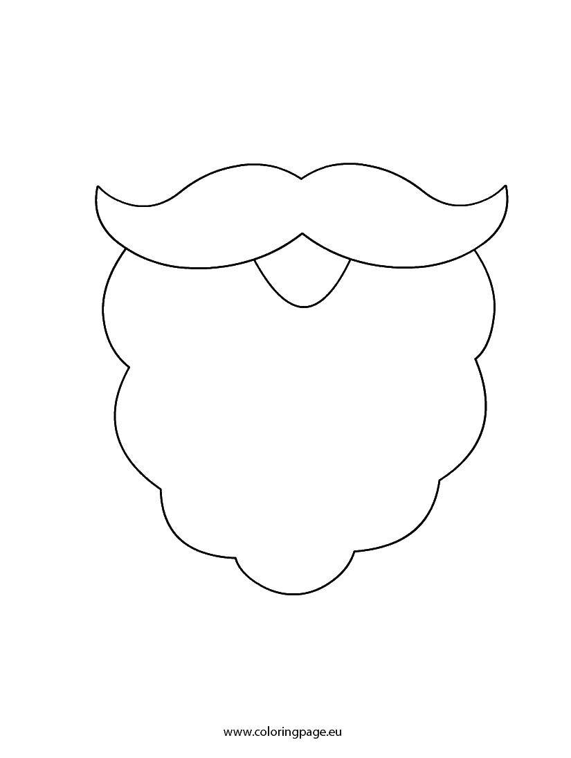 Раскраска деда мороза и санты (борода, усы)