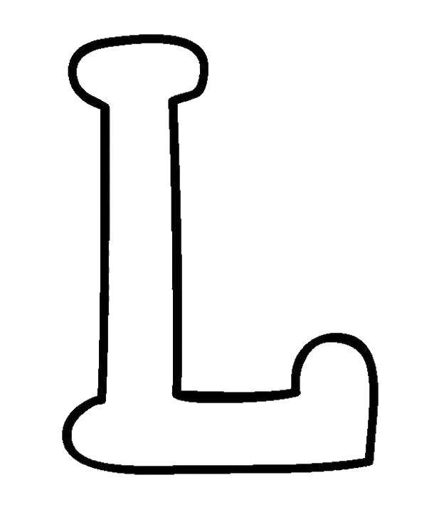 Раскраска с Лунтиком и буквой L (английский, алфавит)