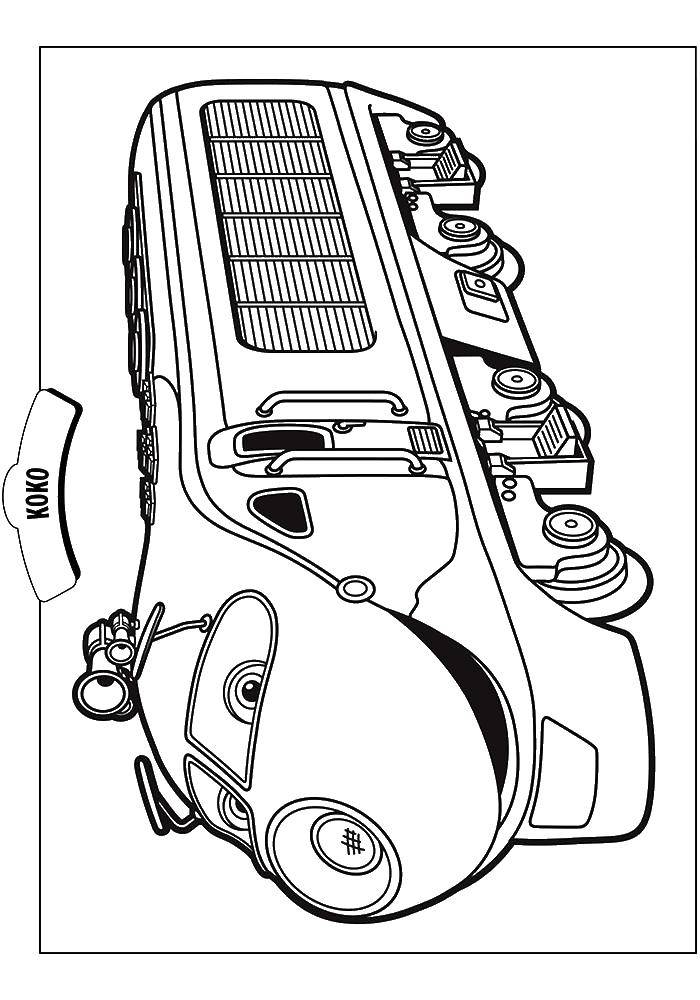Раскраска по поезду Коко для детей (поезд, Коко)