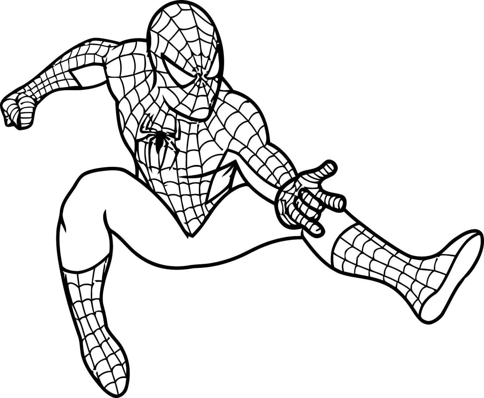 Раскраска с Человеком-пауком и Паутиной (Человек-паук, Паутина)