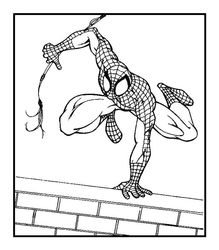 Раскрашенное изображение Человека Паука из комиксов (Спайдермэн)