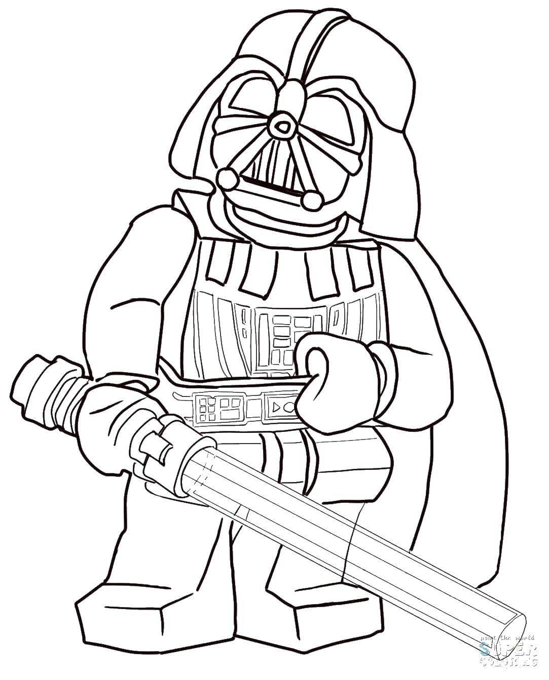 Раскраска Лего с персонажами Звездных войн (конструктор)