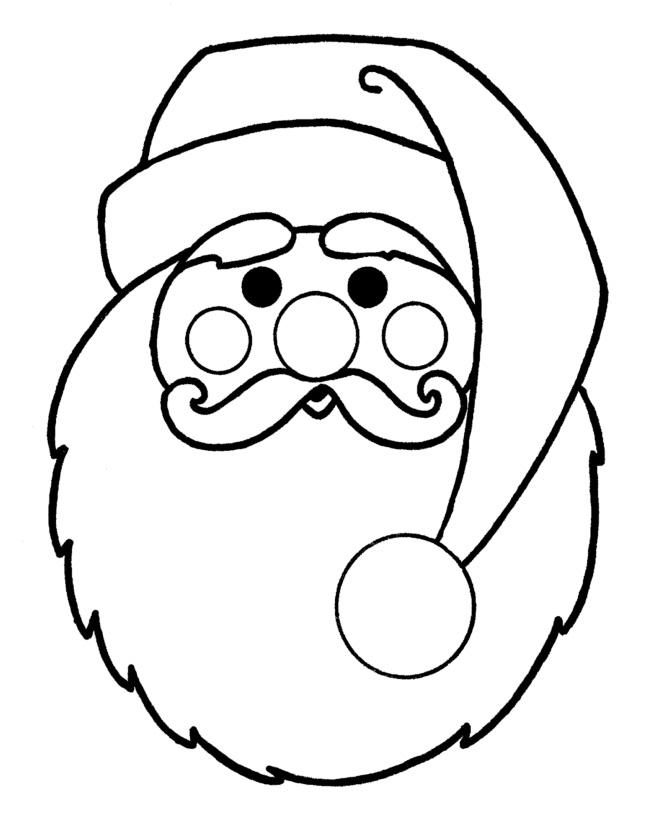 Раскраски на тему зима с Дедом морозом и масками для малышей (маска)