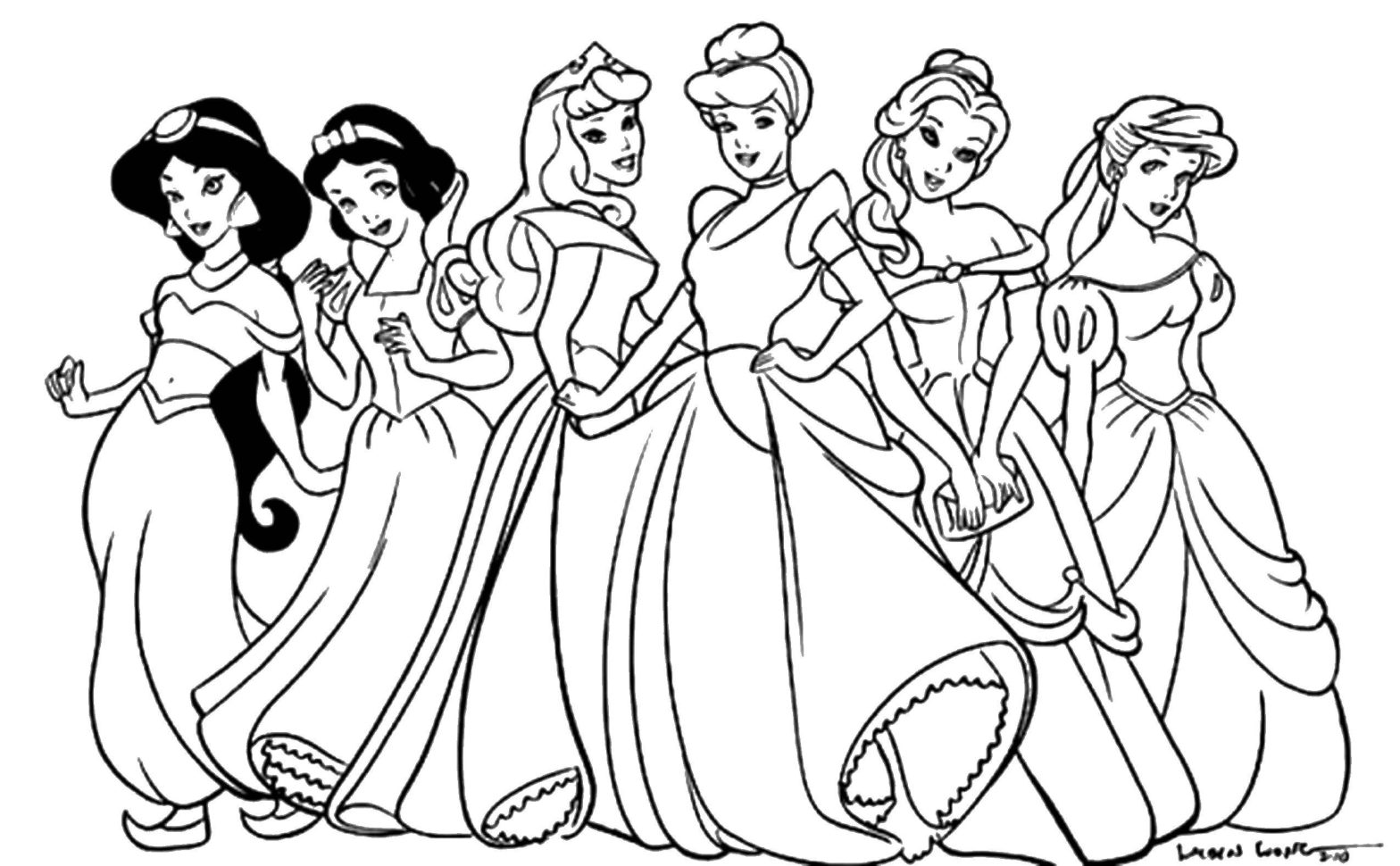 Раскраска принцессы Диснея (принцессы)