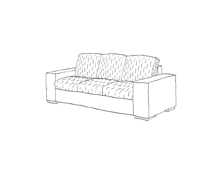 Раскраска мебели диван для детей (диван)