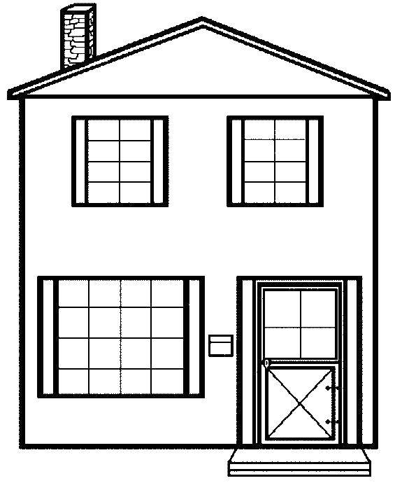 Раскраски домов и окон для детей (дома, окна, двери)
