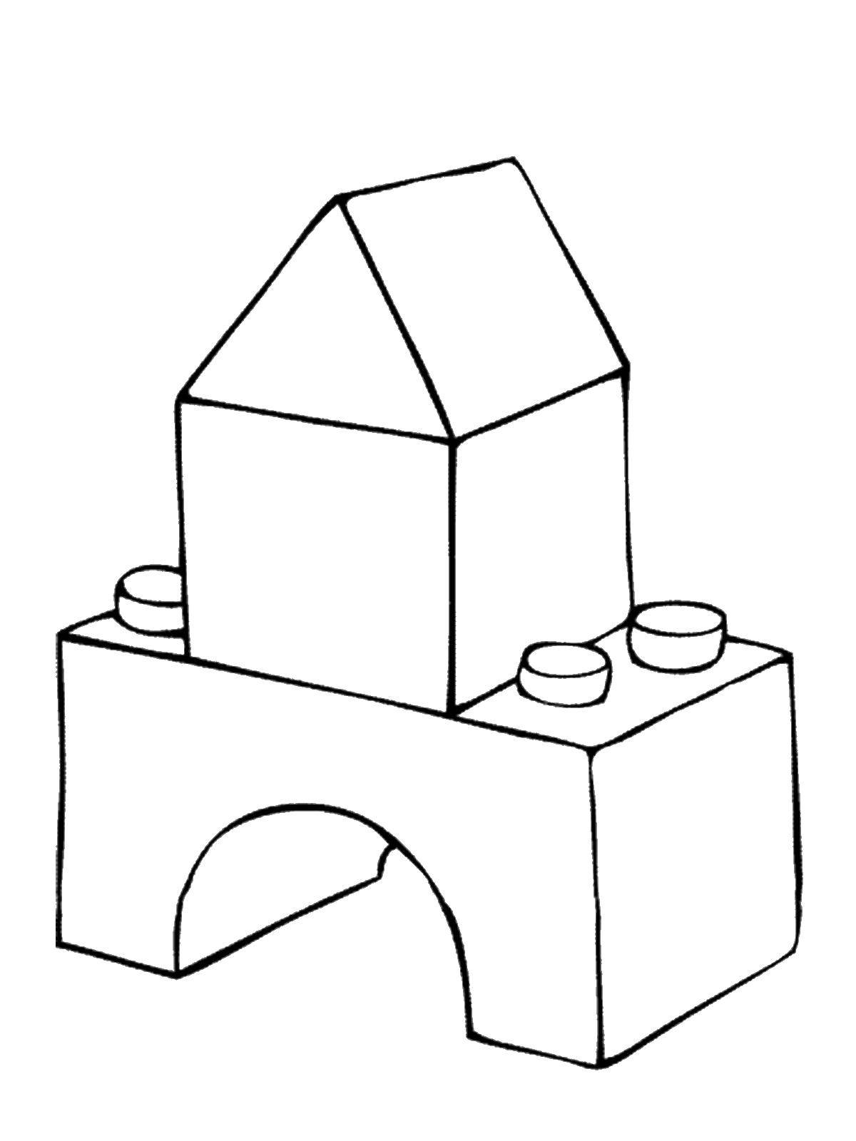 Раскраска игрушки домик, кубики, крыша для детей (крыша)