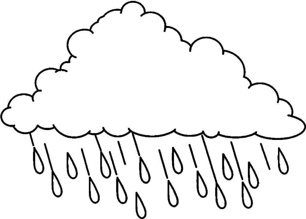 Раскраска с изображением Дождя и туч (Дождь, тучи)