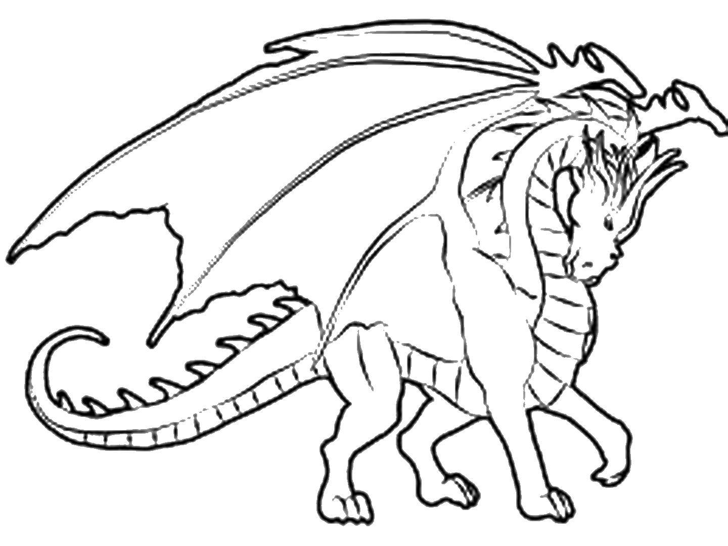 Раскраска с драконом для детей (драконы, увлекательное)