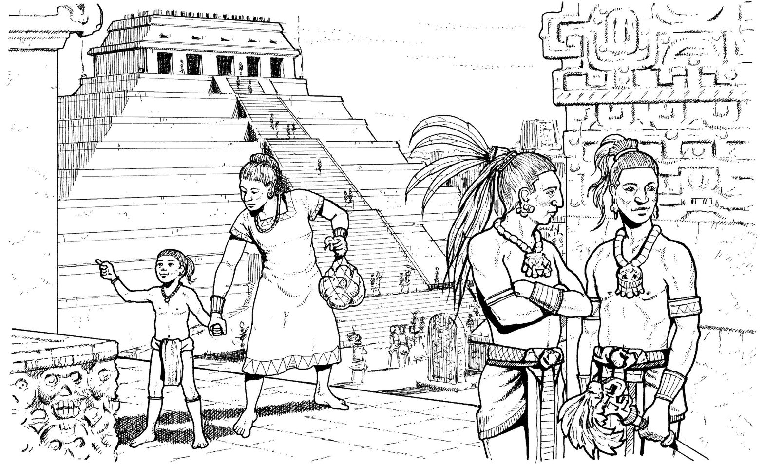 Раскраска на тему древнего мира и народа майя для мальчиков (майя)