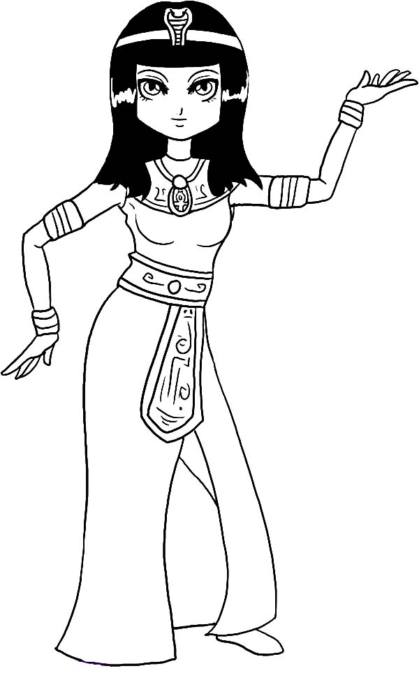 Раскраска женщины египта из древнего мира для мальчиков (женщина)