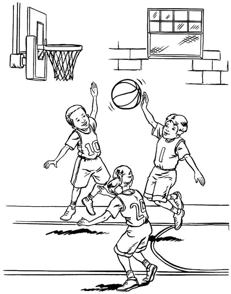Раскраска мяча для баскетбола (баскетбол, игры)